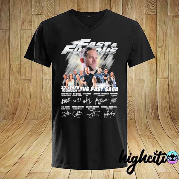 Fast And Furious 20 Years 2001 - 2021 The Fast Saga Signatures Shirt