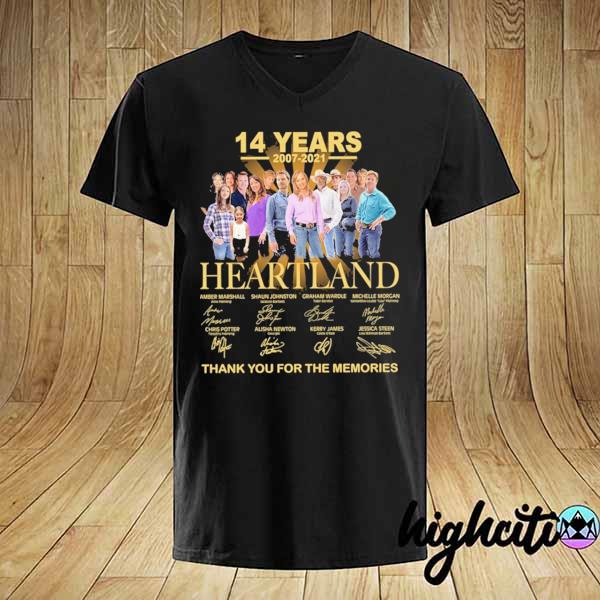 Official 14 Years 2007 - 2021 Heartland Signatures Thank You For The Memories Shirt