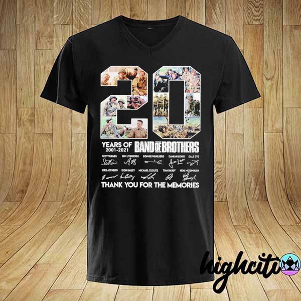 Official 20 Years Of Band Of Brothers Signatures Thank You For The Memories Shirt