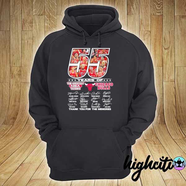 Official 55 Years Of The Greatest NBA teams CHicago Bulls Signatures Thank You For The Memories Shirt hoodie