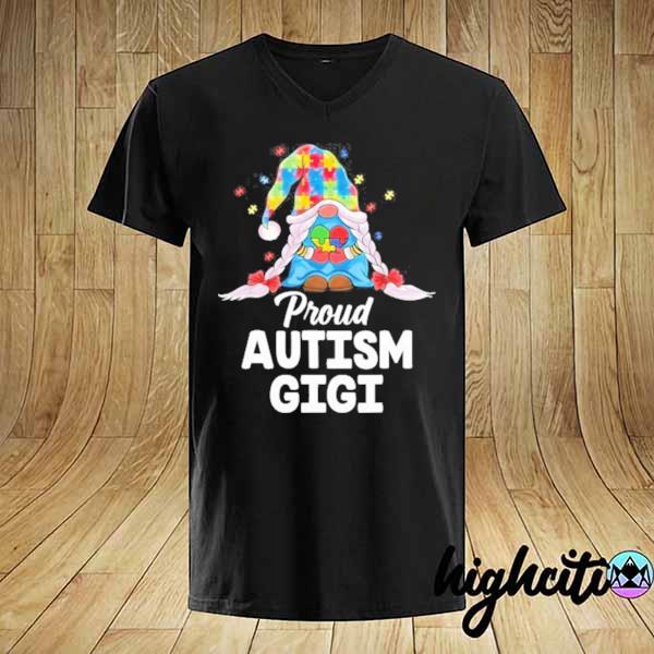 Proud Autism Gigi Puzzle Piece Cute Gnomes Autism Awareness Hot Shirt