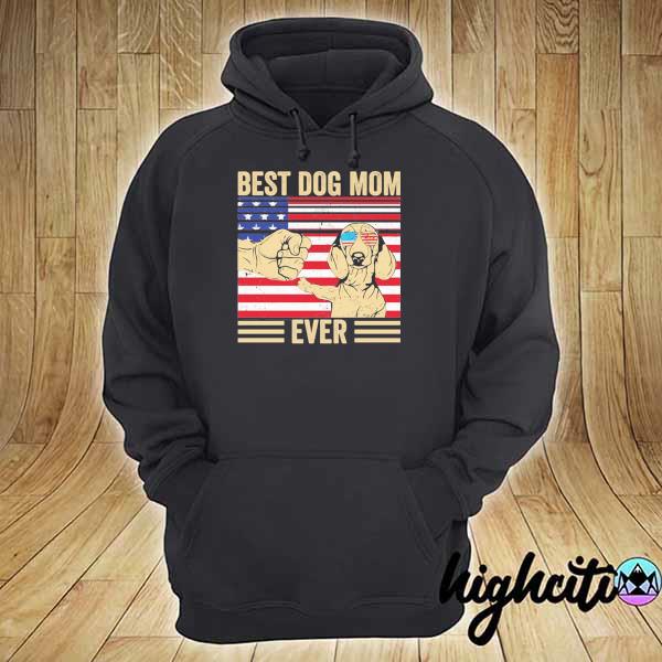 Best dog mom ever american flag vintage hoodie