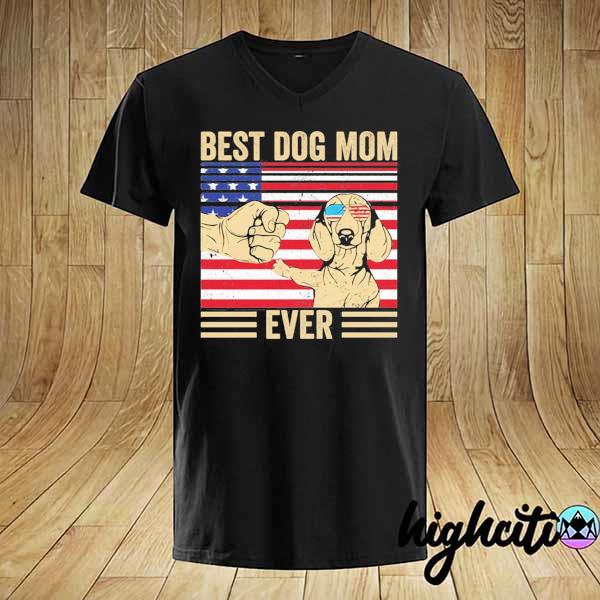 Best dog mom ever american flag vintage shirt