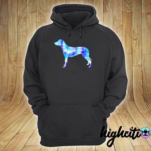 Blue tie dye dalmatian dog lover hippie peace animal hoodie