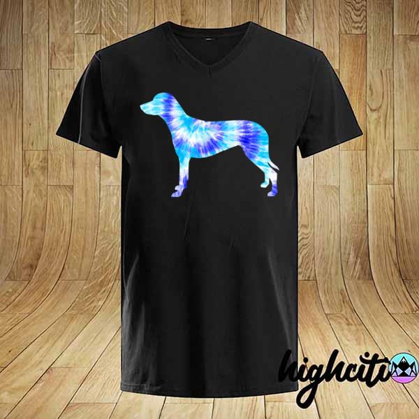 Blue tie dye dalmatian dog lover hippie peace animal shirt