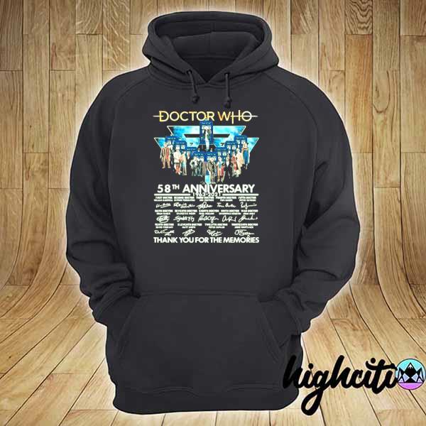 Doctor who 58th anniversary 1963 2021 thank you for the memories signature s hoodie