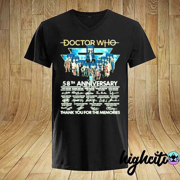 Doctor who 58th anniversary 1963 2021 thank you for the memories signature shirt