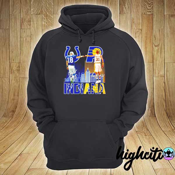 Indiana reginald wayne miller and peyton manning signature s hoodie