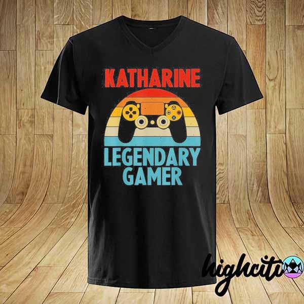 Katharine name personalized gaming geek birthday shirt