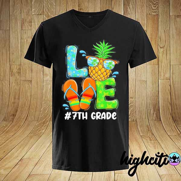 Love 7th grade teacher christmas in july summer vacation shirt