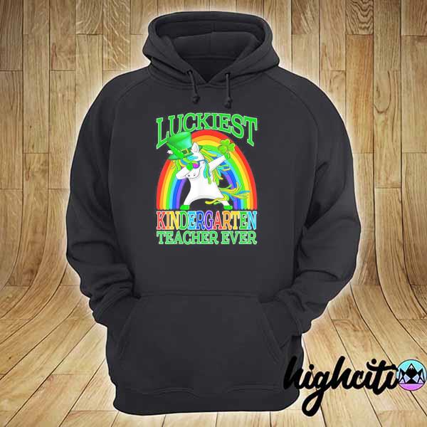 Luckiest kindergarten teacher ever unicorn st patrick's day s hoodie