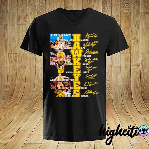 Name and signature player team hawkeyes shirt