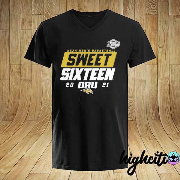 Oral Roberts Golden Eagles 2021 NCAA Men's Basketball Tournament March Madness Sweet 16 Bound High Post T-Shirt