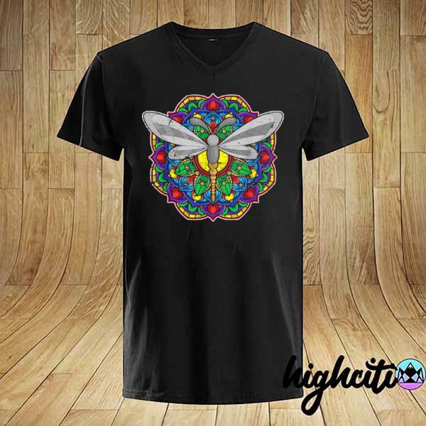 Tierliebhaber Hippie Entomologe Geschenk Mandala Libelle shirt