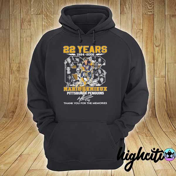 2021 22 years 1984 - 2006 mario lemieux pittsburgh penguins signature thank you for the memories hoodie