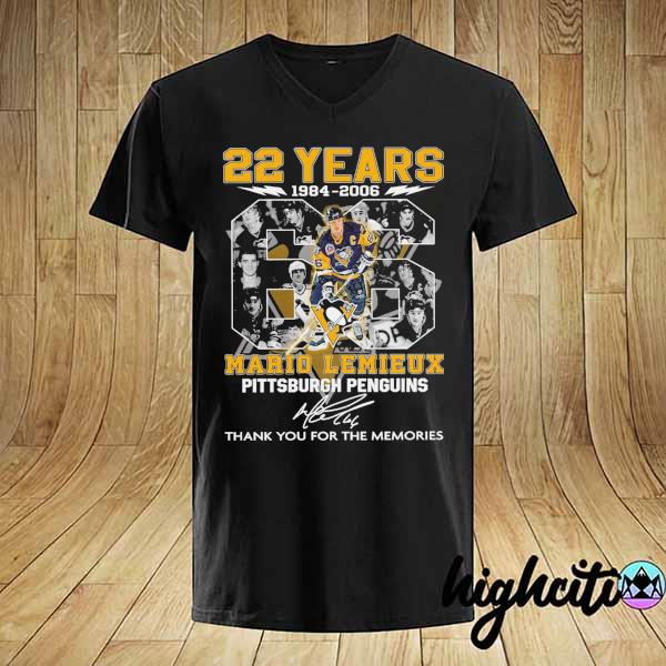 2021 22 years 1984 - 2006 mario lemieux pittsburgh penguins signature thank you for the memories shirt