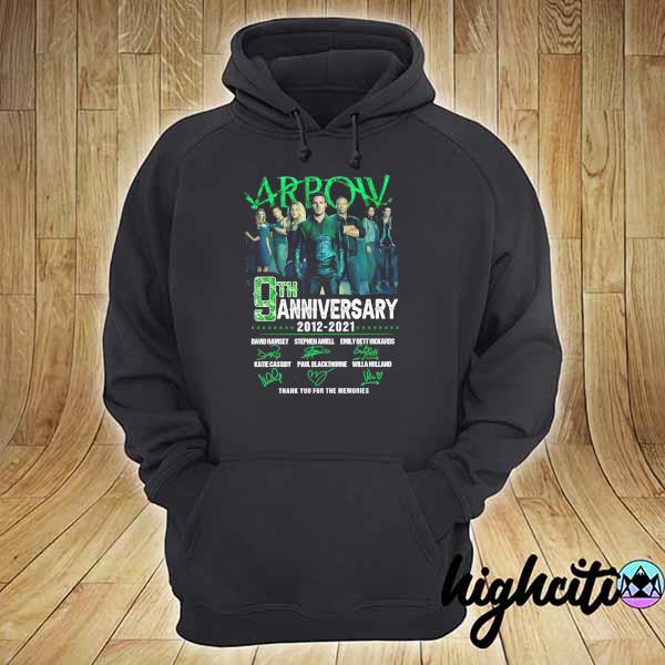 2021 arrow 9th anniversary 2021 - 2021 signatures david ramsey thank you for the memories hoodie