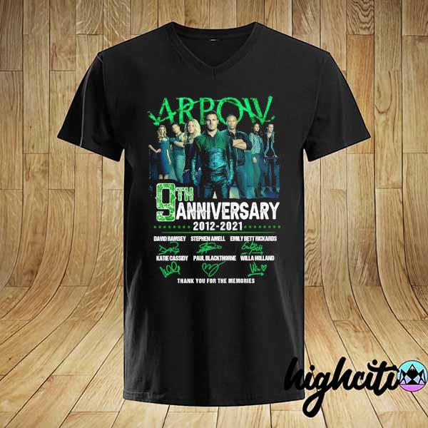 2021 arrow 9th anniversary 2021 - 2021 signatures david ramsey thank you for the memories shirt