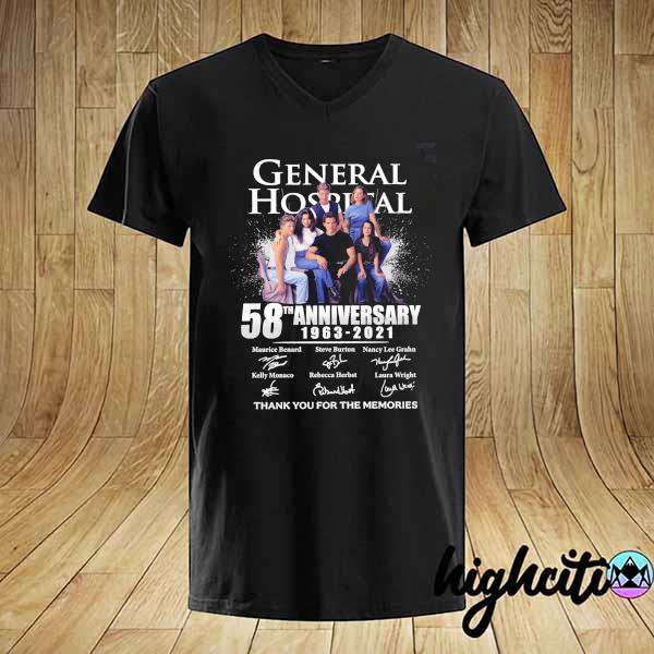 2021 general hospital 58th anniversary 1963 - 2021 signatures maurice benard thank you for the memories shirt