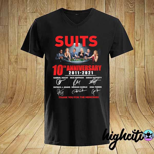 2021 suits 10th anniversary 2011 - 2021 signatures gabriel macht thank you for the memories shirt