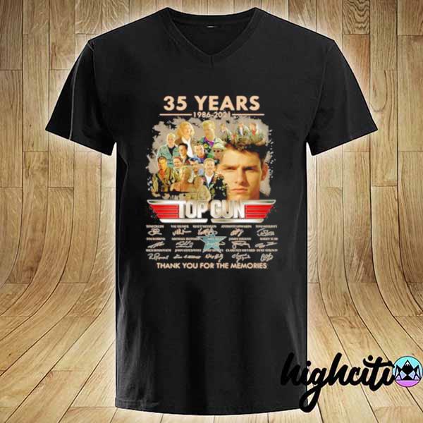 35 Years 1986 21 Top Gun Thank You For The Memories Signature Shirt Hoodie Sweatshirt And Long Sleeve