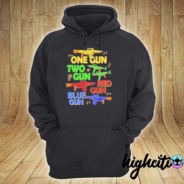 Awesome one gun two gun red gun blue gun 2021 hoodie