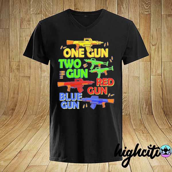 Awesome one gun two gun red gun blue gun 2021 shirt