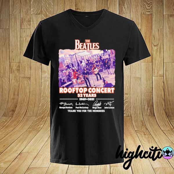 Awesome the beatles rooftop concert 52 years 1969 - 2021 signatures thank you for the memories shirt