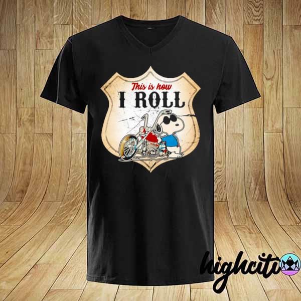 Awesome this is how i roll police motorcycle snoopy shirt