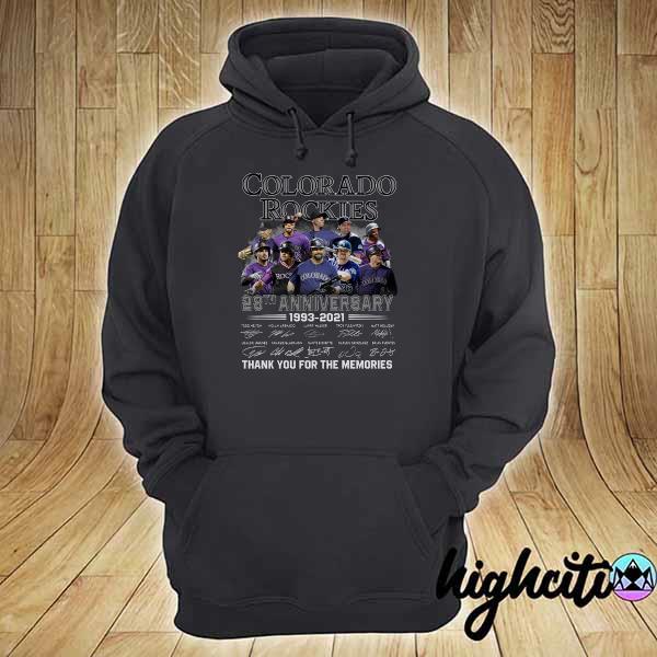 Nice colorado rockies 28th anniversary 1993 2021 thank you for the memories signatures hoodie