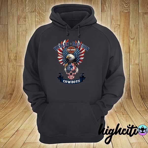 Nice eagle and skull american motor harley davidson cycles cowboys hoodie