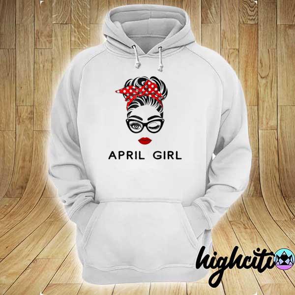 Official april girl wink eye woman face wink eyes lady hoodie