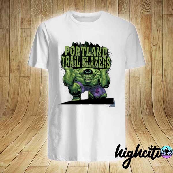 Official portland trail blazers nba basketball incredible hulk marvel avengers sports shirt