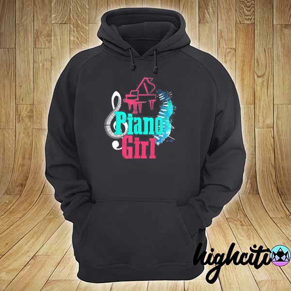 Original piano girl pianist music notes hoodie