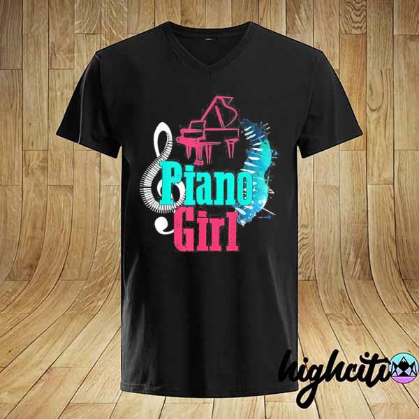 Original piano girl pianist music notes shirt