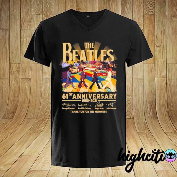 Original the beatles 61st anniversary 1960 - 2021 george harrison signatures thank you for the memories shirt