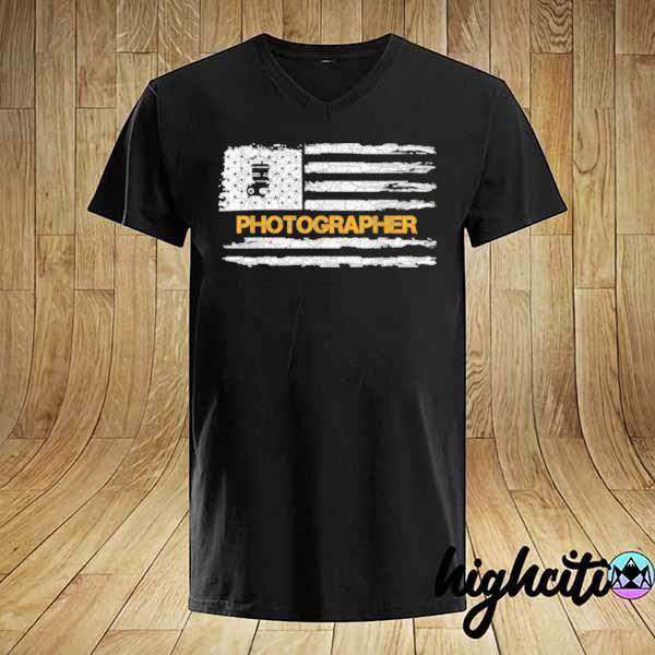 Original vintage usa flag photographer dad photography silhouette shirt