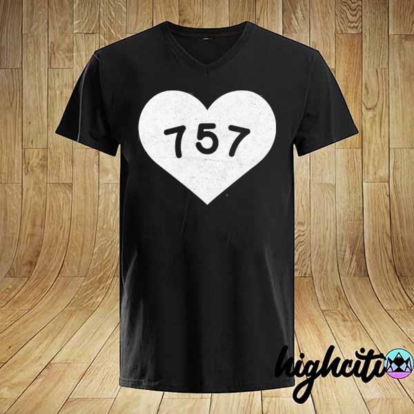 Virginia area code 757 heart state gift shirt