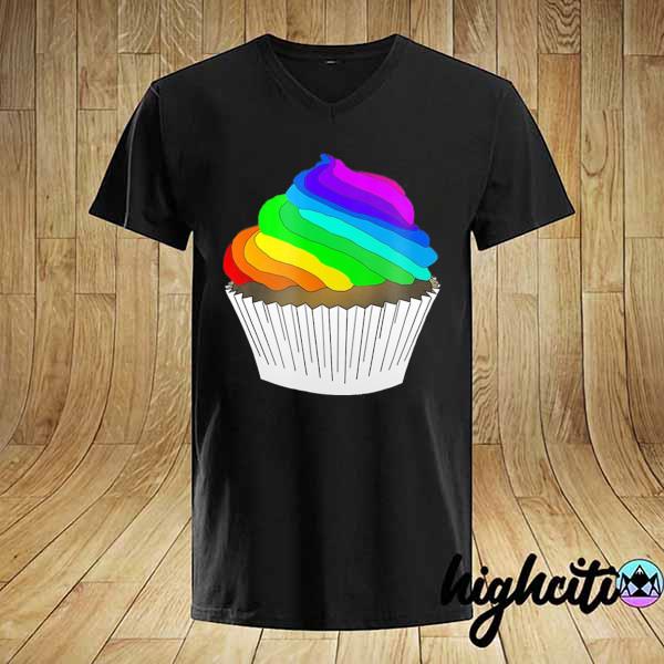 2021 lgbt cupcake rainbow color icing lgbtq shirt