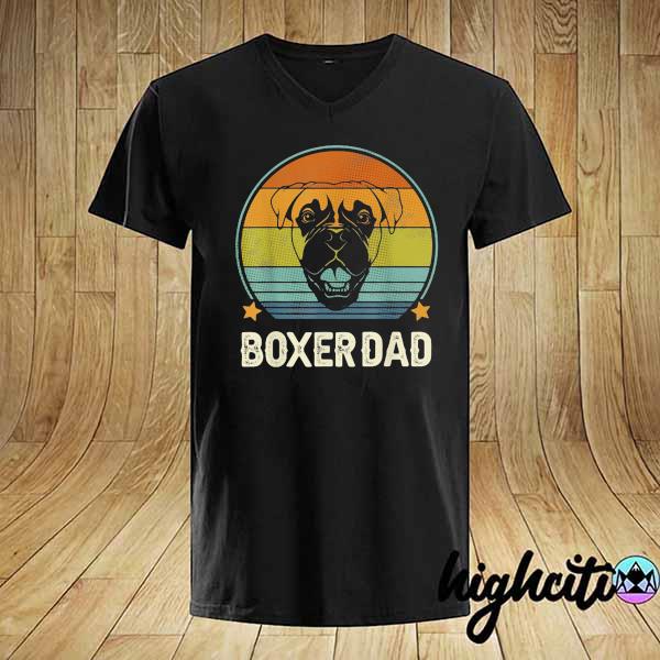 Boxer Dog Dad Vintage Fathers Day Shirt