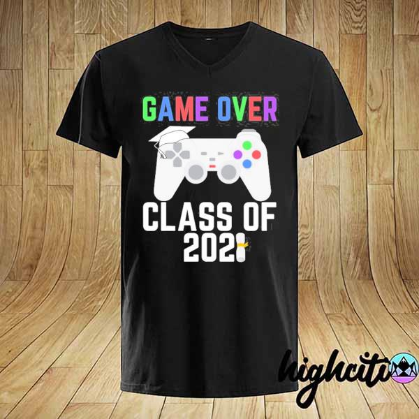 Game over class of 2021 graduation gifts for him boys shirt