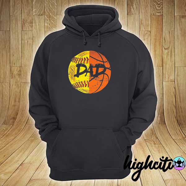 Mens girls basketball softball funny dad hoodie