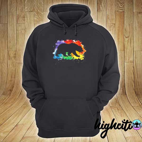 Mens LGBT paint splatters gay bear hoodie