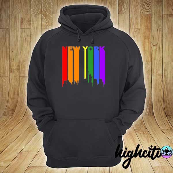 New york city lgbtq gay pride rainbow skyline hoodie