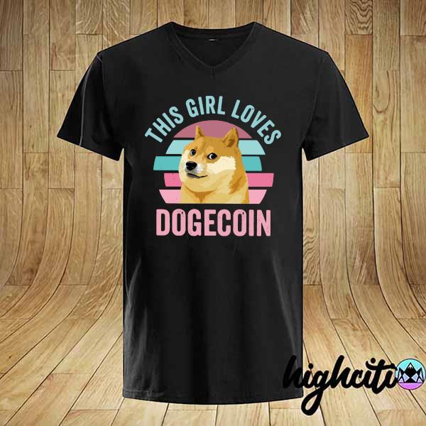 Official This Girl Loves Dogecoin Vintage Shirt