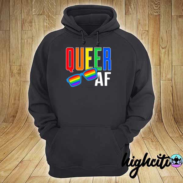 Queer af men women LGBT pride gay lesbian march hoodie