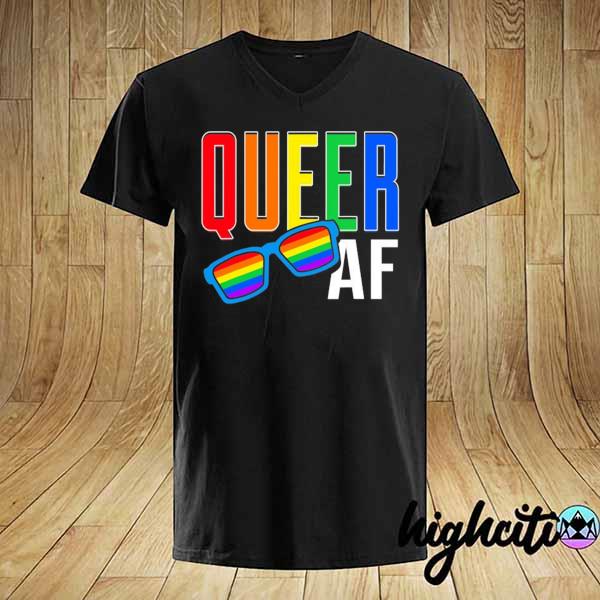 Queer af men women LGBT pride gay lesbian march shirt