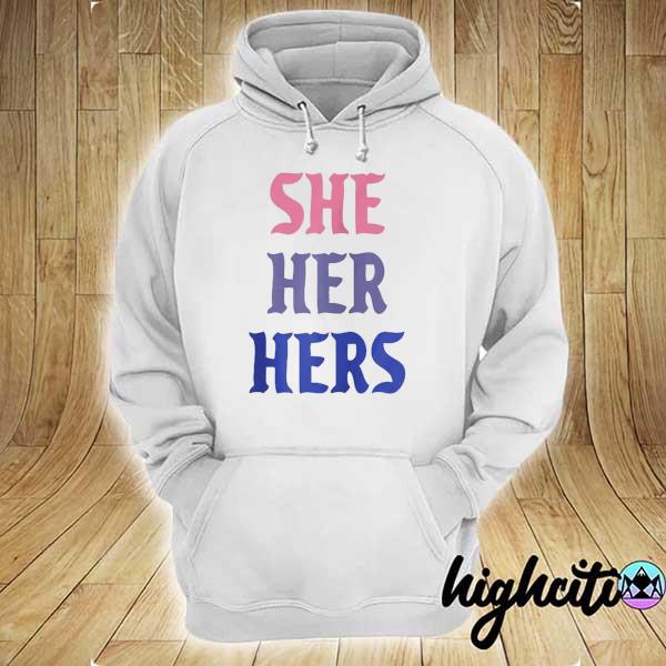 She her hers pronouns lgbtq bisexual pride flag zip hoodie