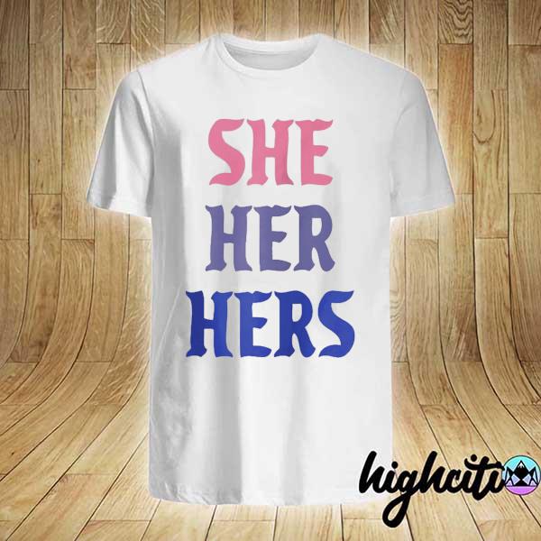 She her hers pronouns lgbtq bisexual pride flag zip shirt