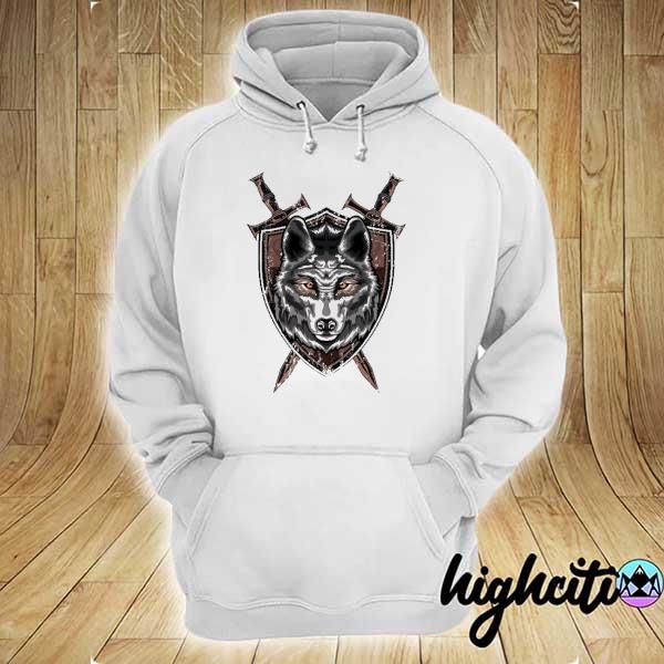 Wolf sword shield renaissance medieval knight house sigil hoodie